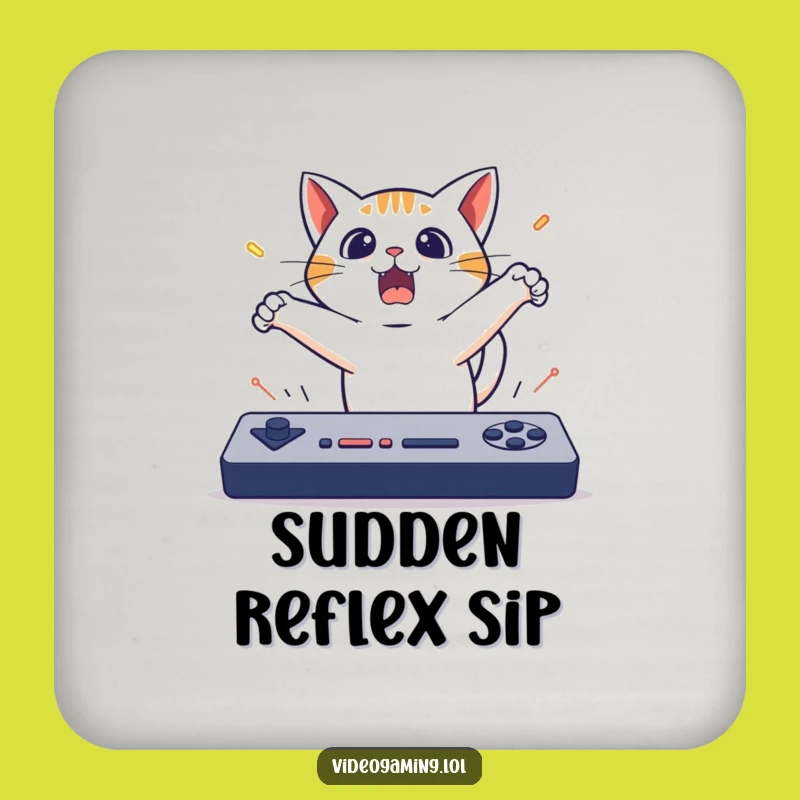 Funny Cat Gaming Coaster: Protect Surfaces with Surprised Speed