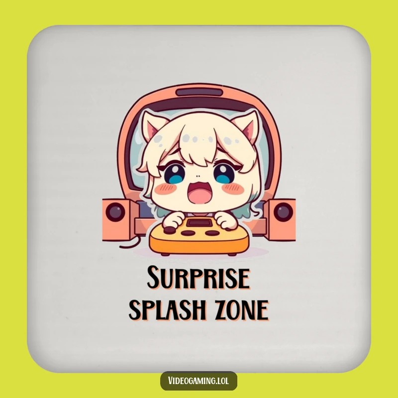 Funny Gamer Coaster: Protect Surfaces with Shocked Reactions!