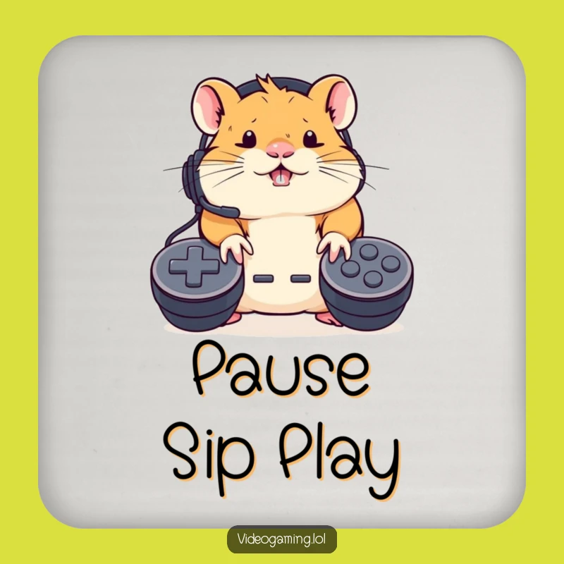 Funny Hamster Gamer Coaster: Protect Surfaces with Gaming Intensity