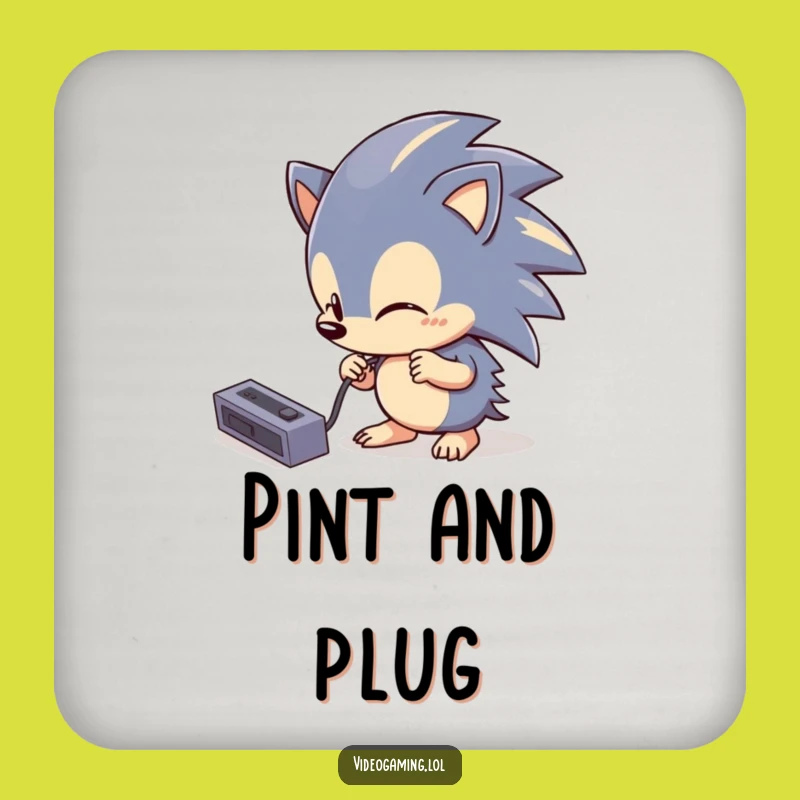 Funny Hedgehog Tech Drink Coaster: Clumsy Gadget Protector, Hilarious Table Accessory