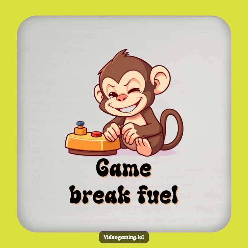 Funny Monkey Gamer Coaster: Protect Surfaces with a Mischievous Monkey!