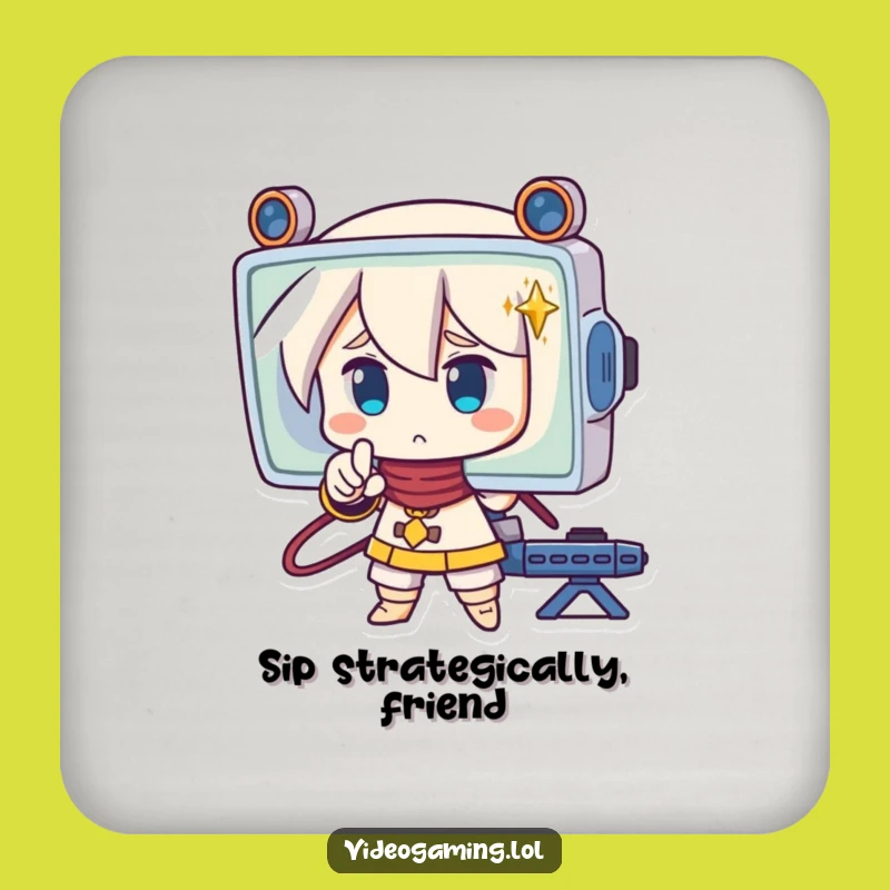Funny Strategic Character Coaster: Screen Focus, Hilarious Bar Gift!