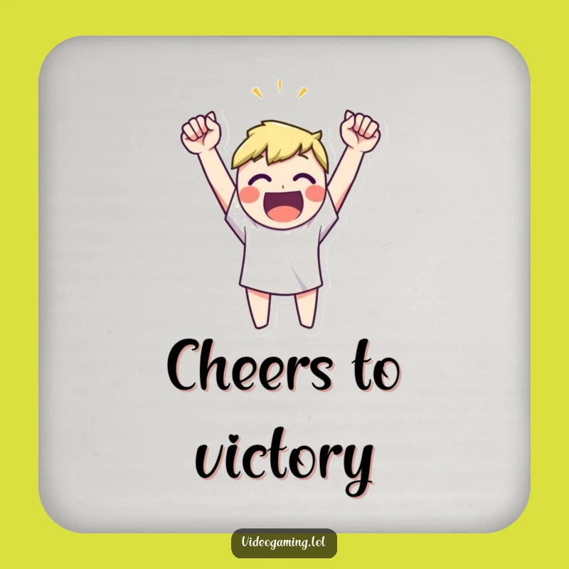 Funny Victory Celebration Drink Coaster - Protect Surfaces with Flair