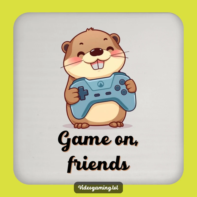 Funny Otter Gamer Coaster - Protective Otter Holding Controller, Chic Funny Gift