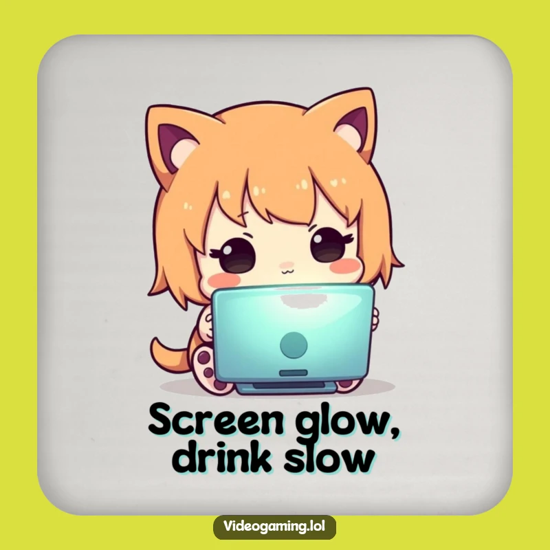 Funny Curious Character Coaster: Screen Time Saver, Hilarious Bar Gift!