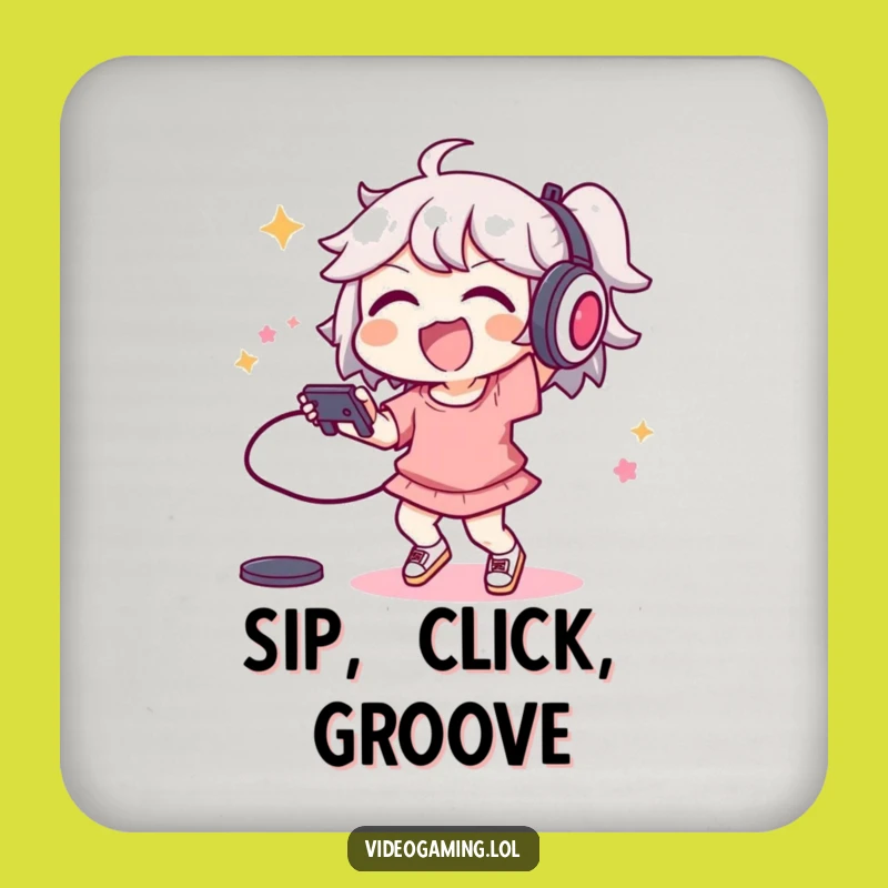Funny Dancing Gamer Drink Coaster - Energetic Controller Protector