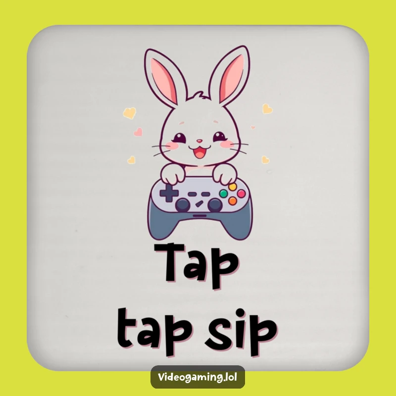 Funny Rabbit Gamer Coasters - Protect Surfaces with Speed