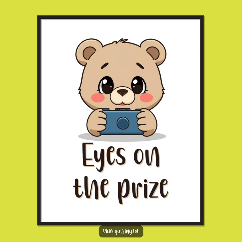 Funny Bear Gamer Poster: Captivating Wall Art for Game Lovers!