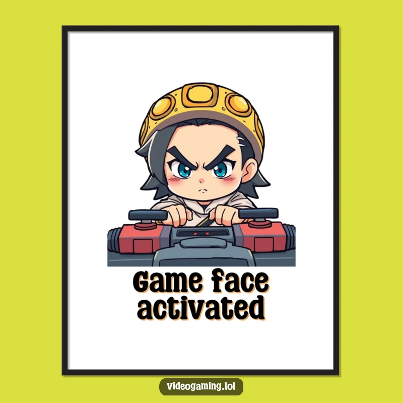 Funny Gamer Poster - Determined Character Intense Fast Game Wall Art