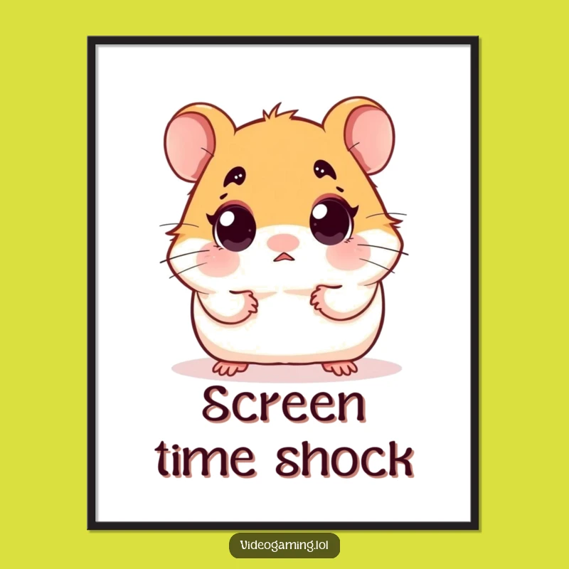 Funny Surprised Hamster Poster - Shocking Wall Art & Wide-Eyed Gift