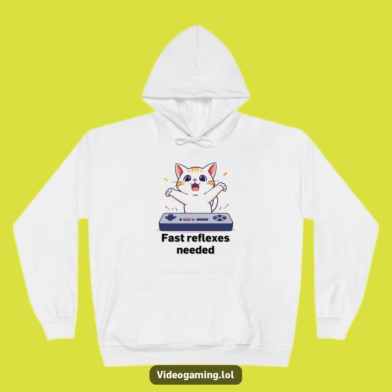 Funny Cat Gaming Hoodie: Cozy Shock with a Surprised Feline
