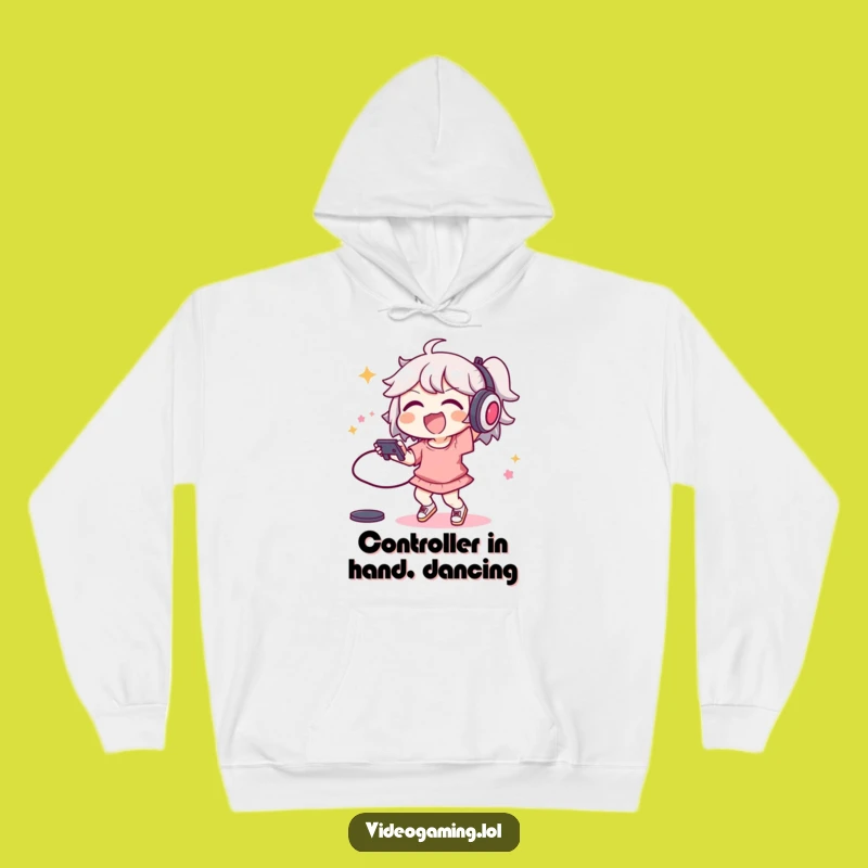 Funny Dancing Gamer Hoodie - Cozy Energetic Character Apparel