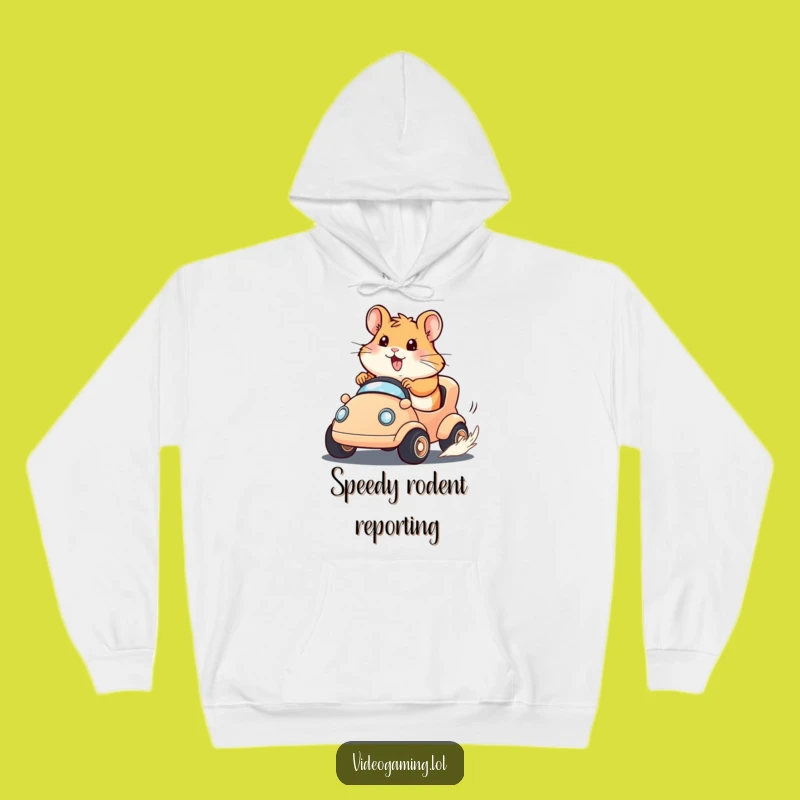 Funny Hamster Racer Hoodie: Cozy & Determined Hamster Gamer Design!