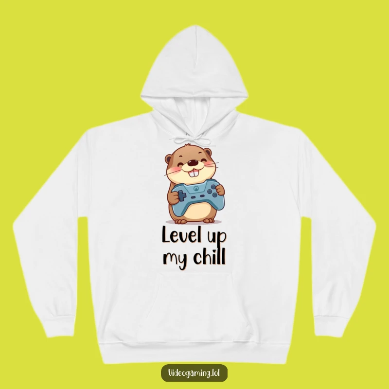 Funny Otter Gamer Hoodie - Cozy Otter Holding Controller, Warm Funny Gaming Gift