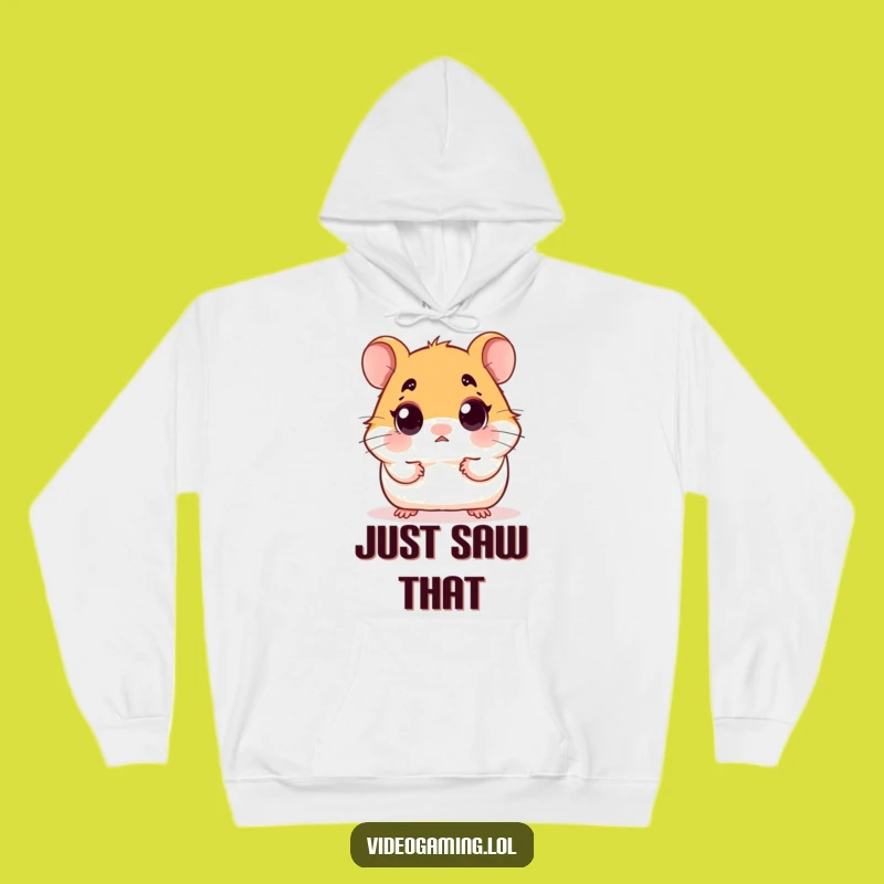 Funny Surprised Hamster Hoodie - Cozy & Wide-Eyed Shocked Gift