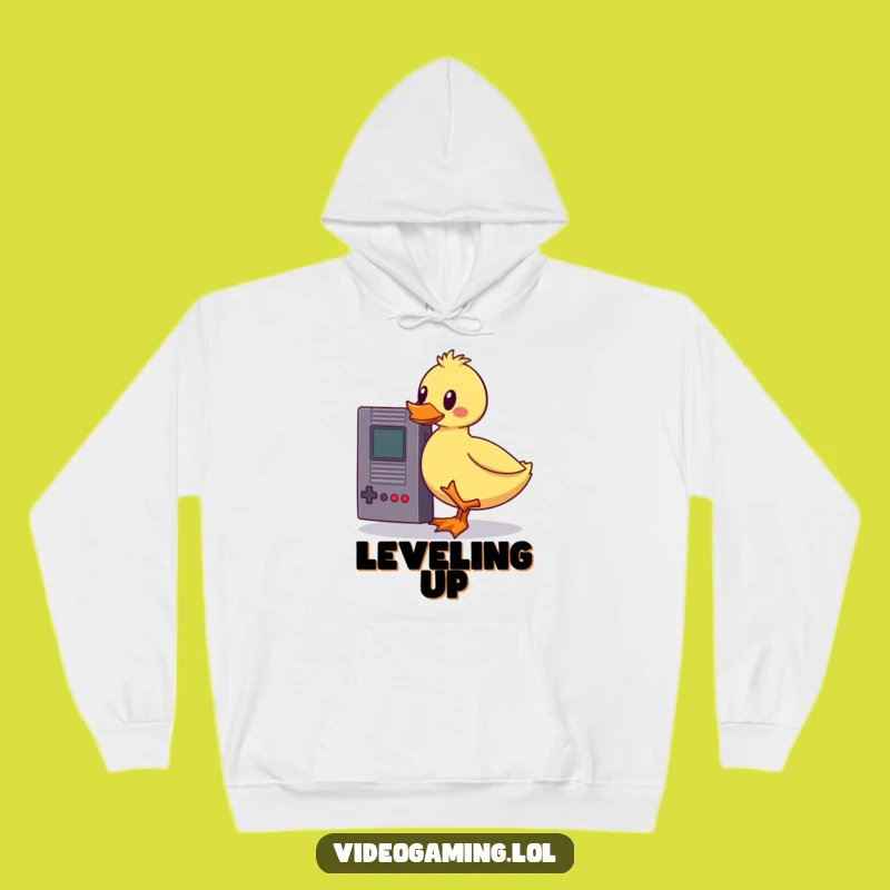 Funny Wobbly Duck Hoodie: Vintage Game Balance - Cozy Funny Gift for Gamers