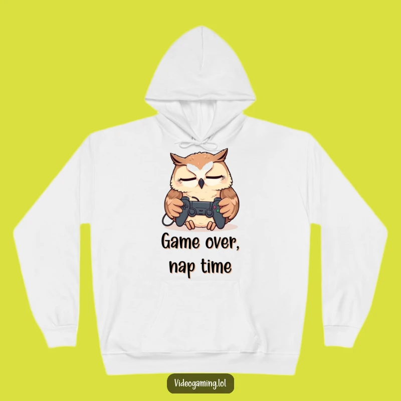 Cozy Funny Tired Owl Hoodie - Warm Gamer Nap Clothing Gift