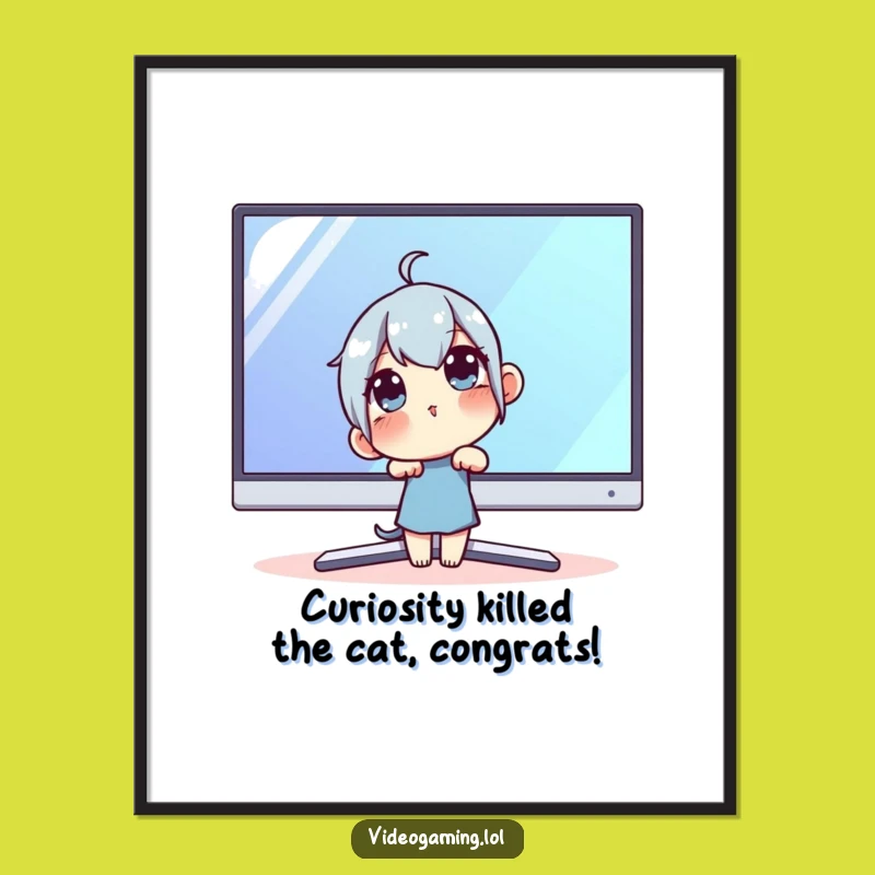 Curious Monitor Gazer Free Printable Wall Art Downloadable Decor!