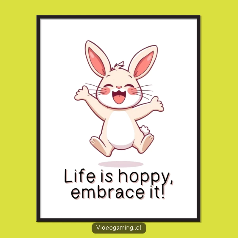 Free Printable Bunny Joy Wall Art: Funny Downloadable Decor for Cheerful Spaces