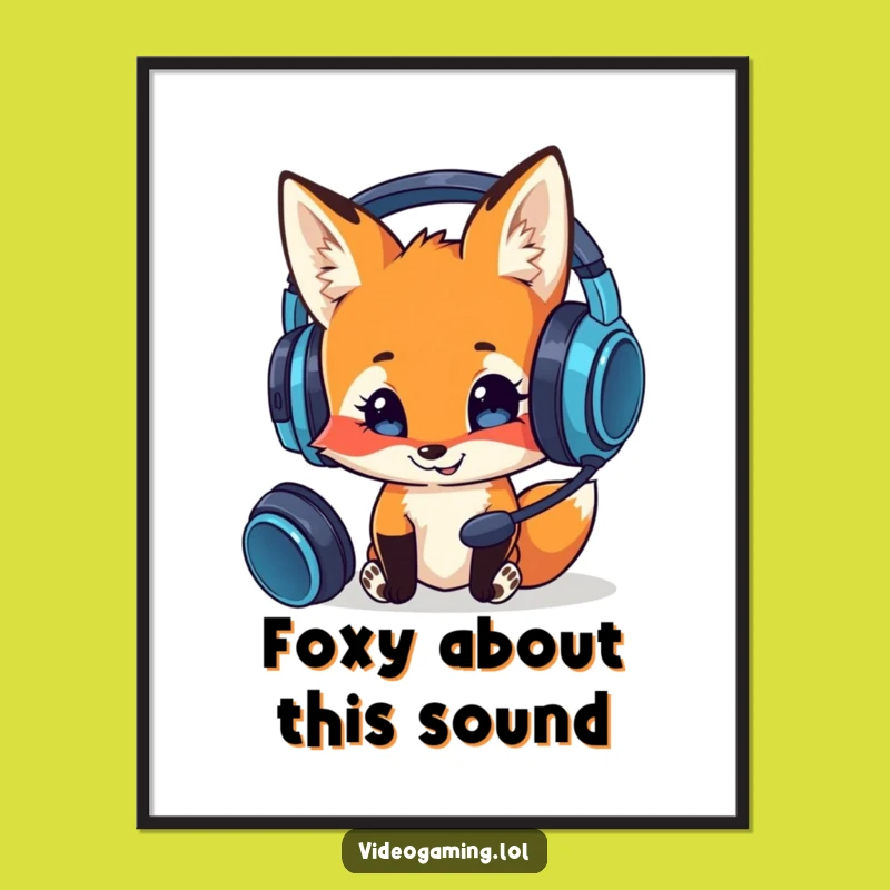 Free Printable Funny Wall Art: Fox Gamer Gear - Humorous Downloadable Decor