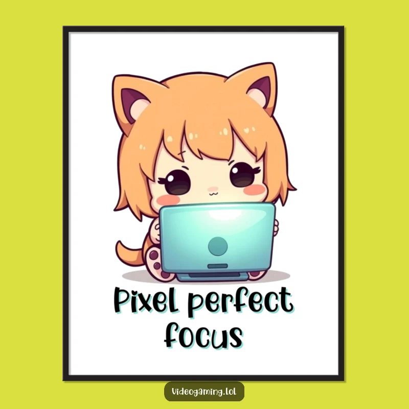 Free Printable Wall Art: Curious Gamer Character Intense Screen Focus Funny Downloadable Art