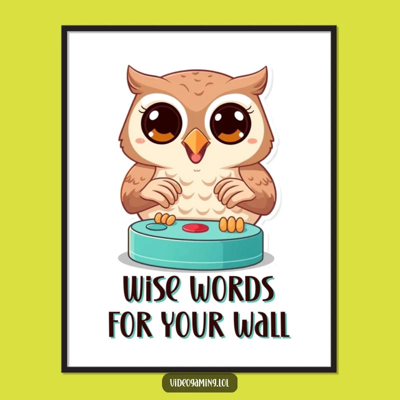 Free Printable Owl Gamer Wall Art: Hilarious Gaming Decor Download!