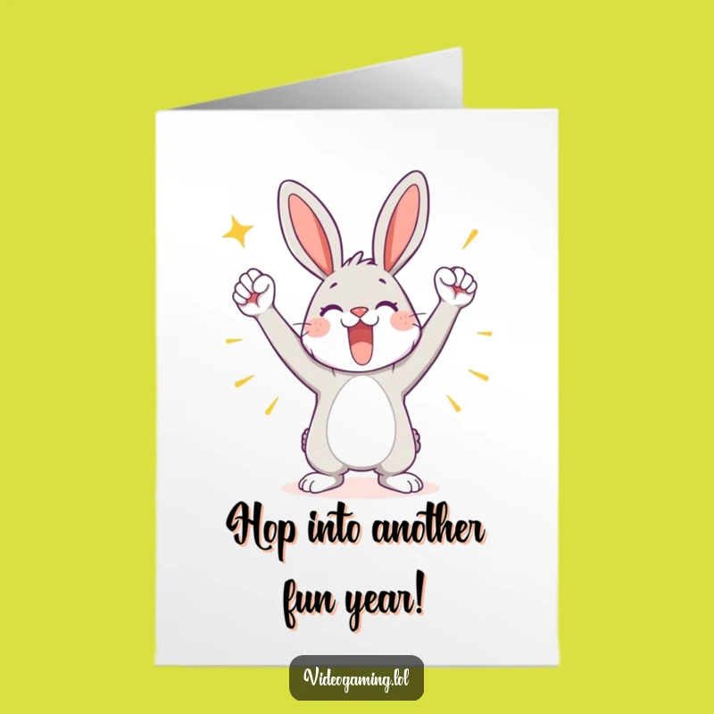 Free Printable Birthday Card: Victorious Bunny, Hilarious Downloadable Gift for Celebration