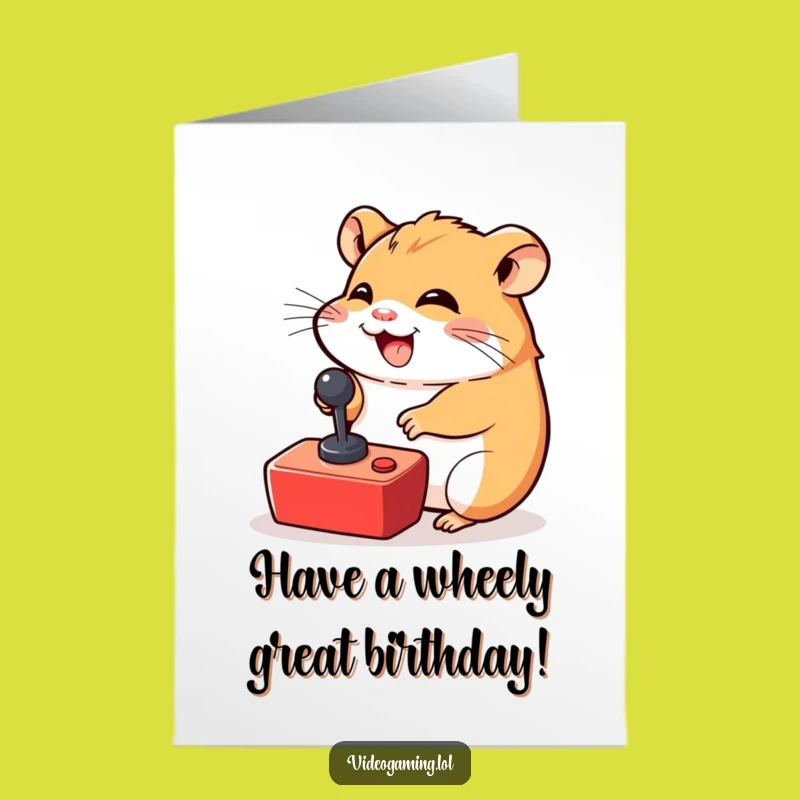 Free Printable Birthday Hamster Card: Funny Gamer Downloadable Gift for Fun