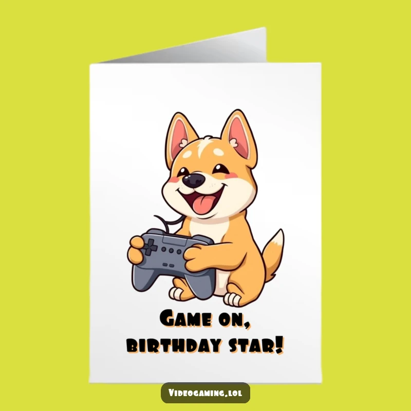 Free Printable Dog Gamer Birthday Card: Paw-some Fun for Players!
