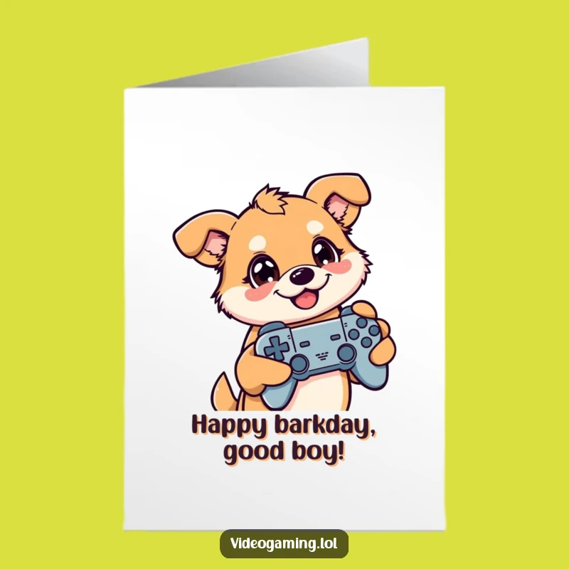 Free Printable Gamer Dog Birthday Card: Hilarious Downloadable Gift for Gamers