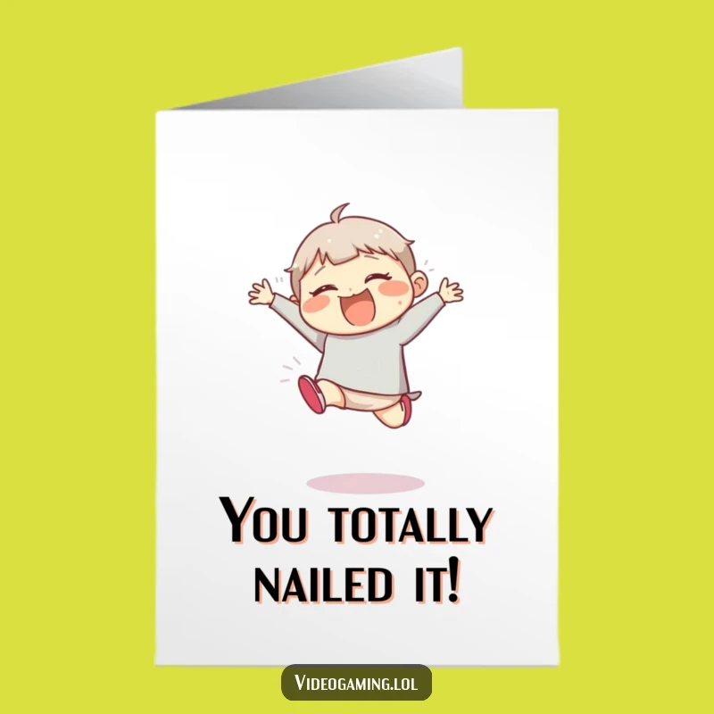 Free Printable Congrats Card: Giggling Jumper for Awesome Achievement Downloads