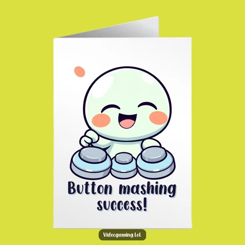 Free Printable Congrats Card: Hearty Laugh Button Masher Downloadable