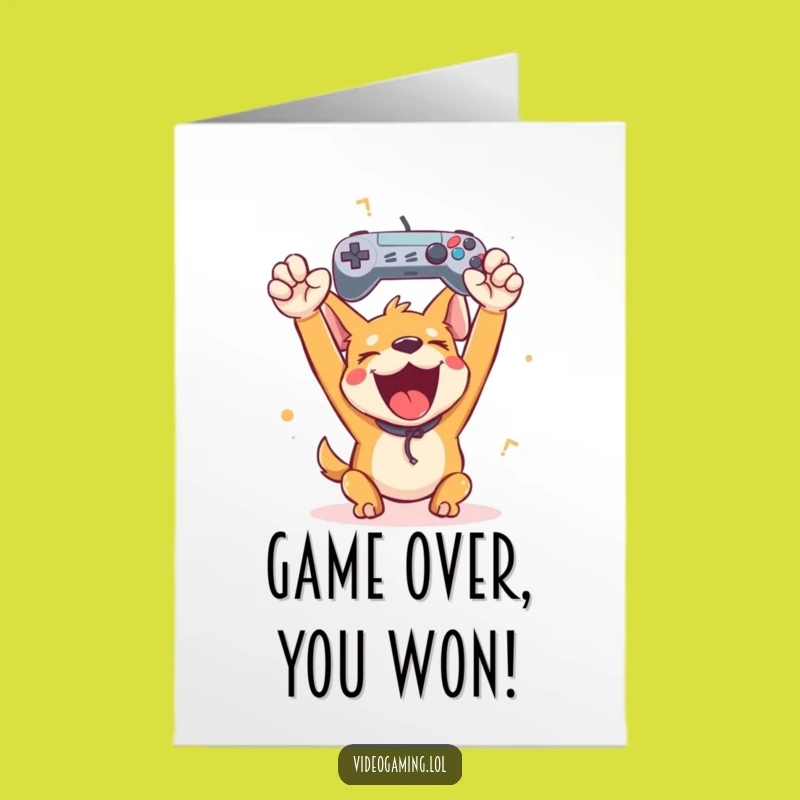 Free Printable Dog Gaming Card - Funny Congrats Downloadable Gift