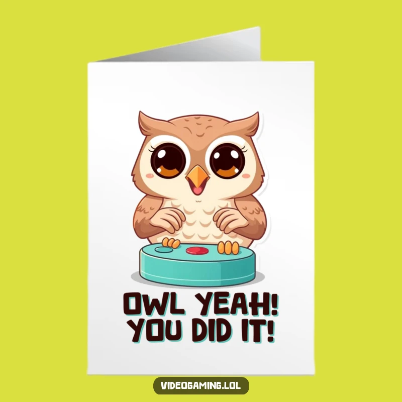 Free Printable Owl Gamer Card: Celebrate Wins with Funny Downloads!