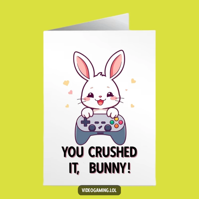 Free Printable Rabbit Gaming Congrats Card - Fast Fun Downloadable Victory Gift