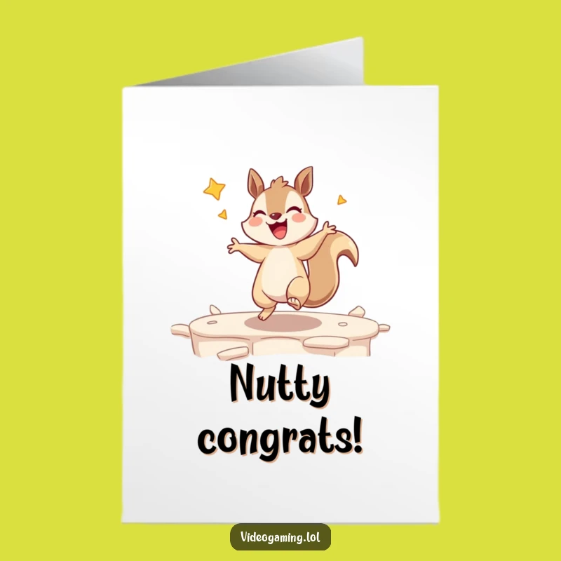 Free Printable Squirrel Gamer Congrats Card - Dance Your Way to Victory!