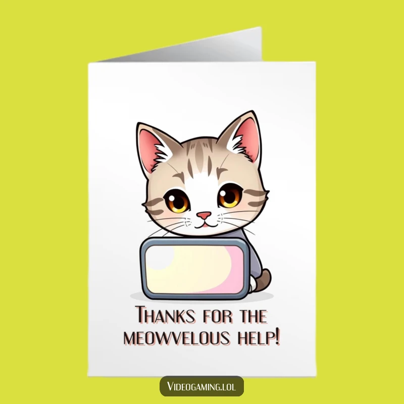 Free Printable Cat Screen Thank You Card - Funny Downloadable Gratitude!