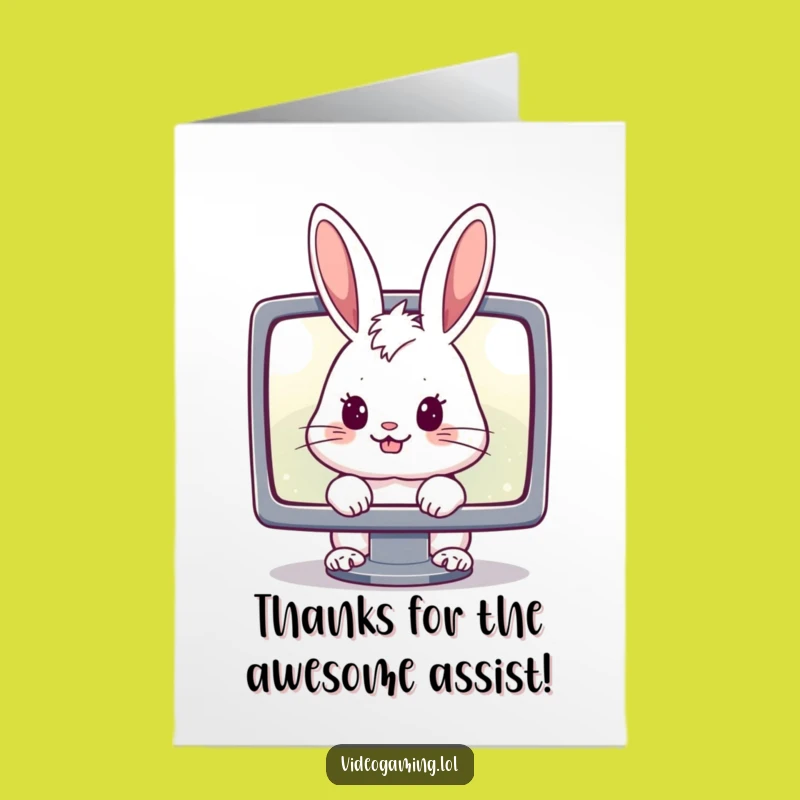 Free Printable Funny Thank You Card: Bunny Gamer's Gratitude - Digital Download