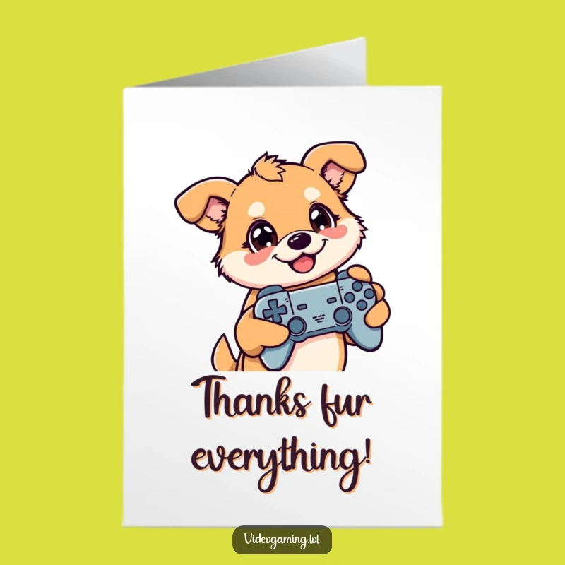 Free Printable Gamer Dog Thank You Card: Thanks for the Awesome Play!