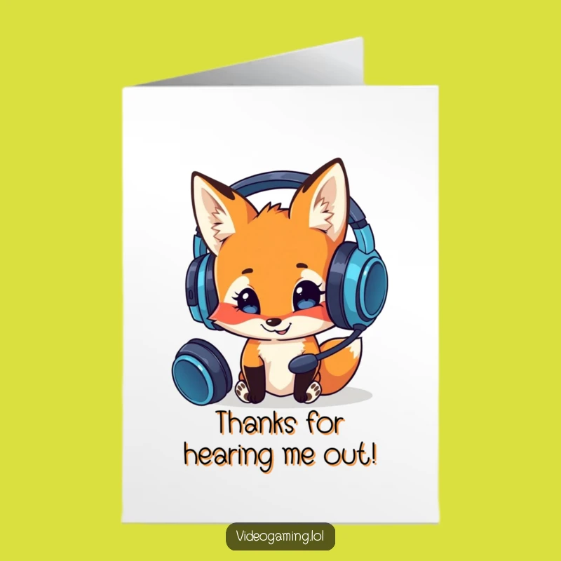 Free Printable Funny Thank You Card: Fox Gamer's Inquiry - Digital Download