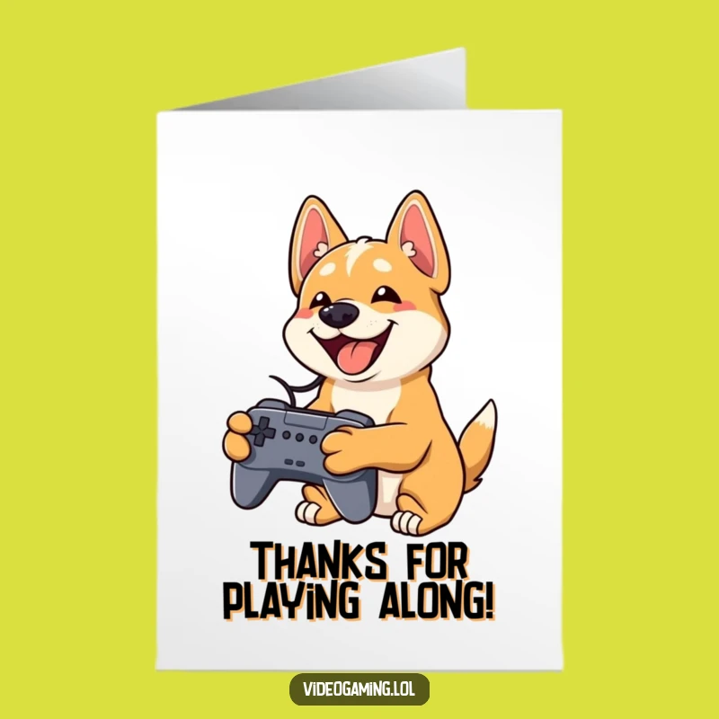 Free Printable Dog Thank You Card: Grateful Gamer Pup Download!