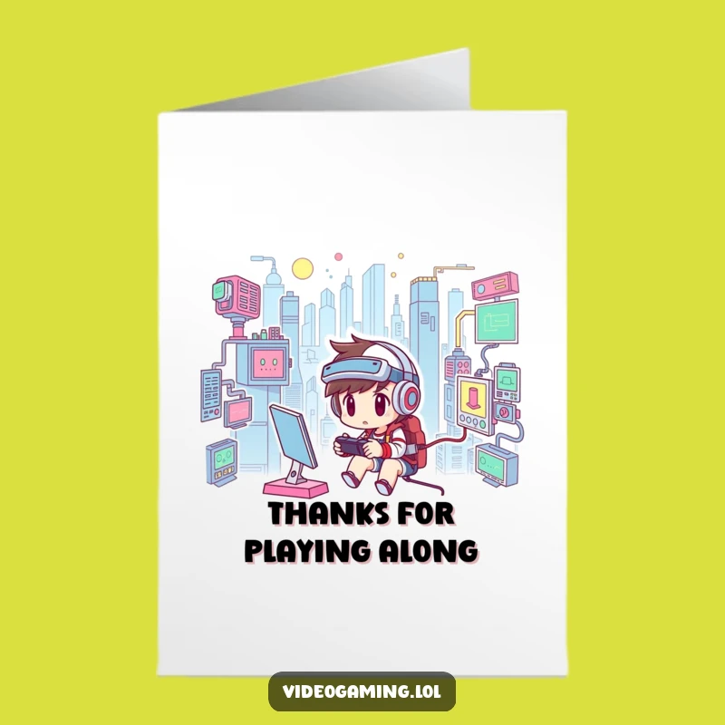 Free Printable Gamer Thank You Card: Funny Downloadable Gift for Virtual Support