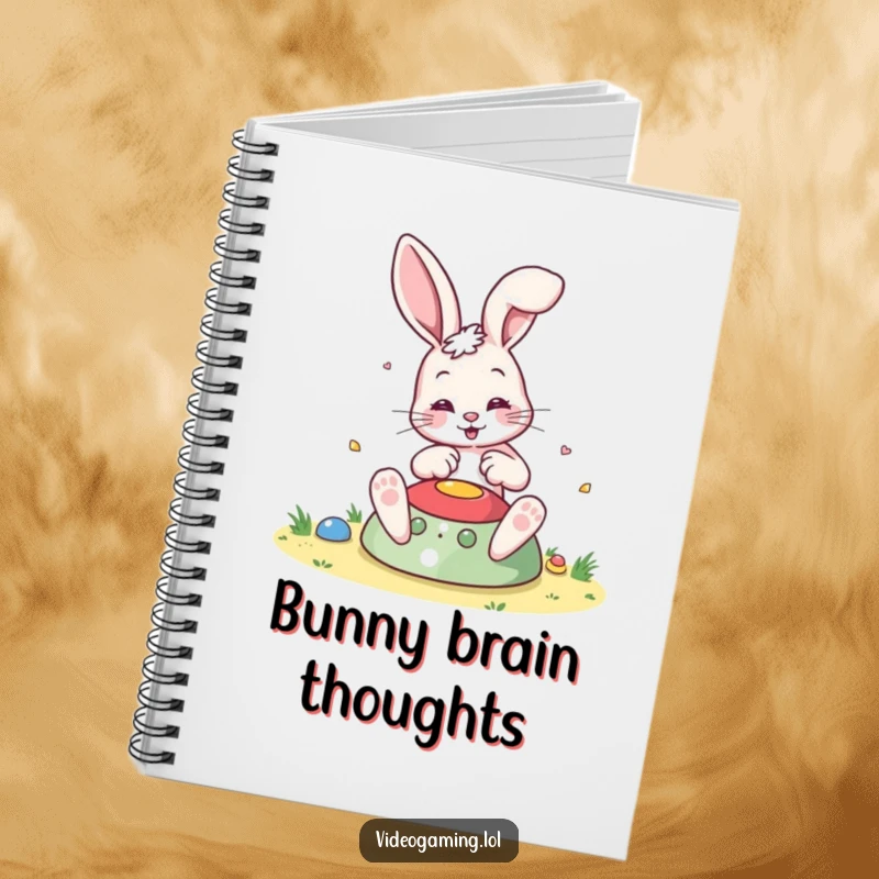 Funny Bouncing Bunny Notebook, deep in a colorful game, providing a fun space for jotting down notes and ideas.