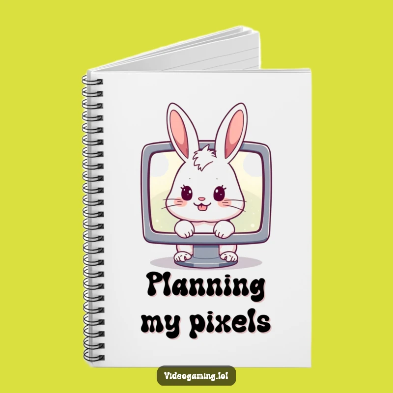 Funny Cheerful Rabbit Notebook: Hilarious Gamer Journal for Screen Time