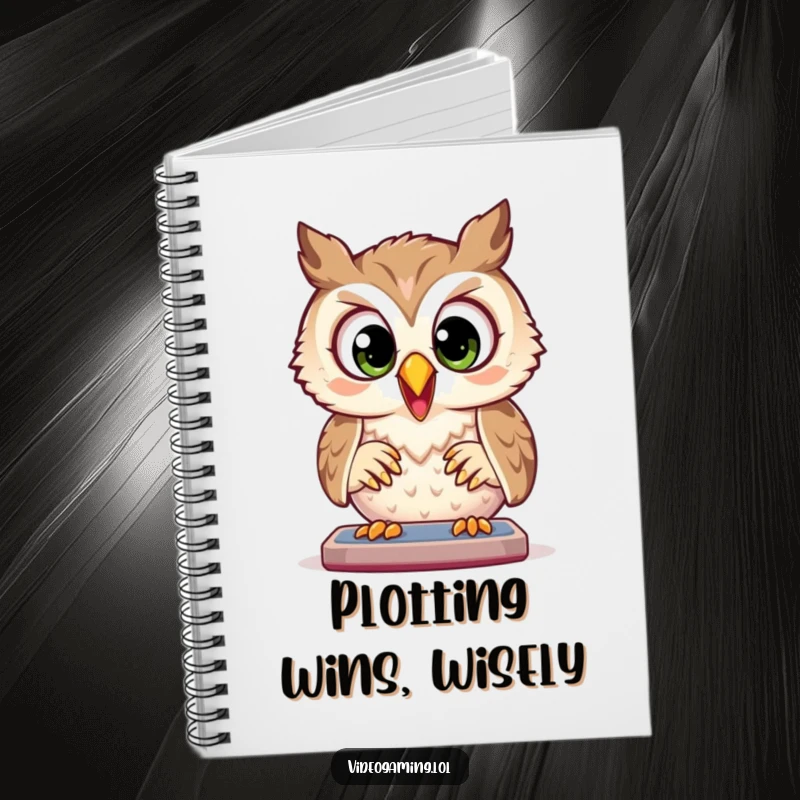 Funny Owl Notebook: A joyful owl plays a game with wide, focused eyes, ready to help you strategize and plan.