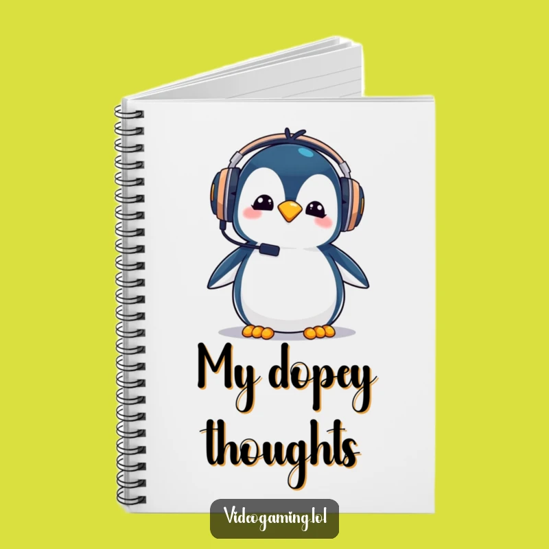 Funny Penguin Gamer Notebook - Jot Down Ideas with Goofy Flair