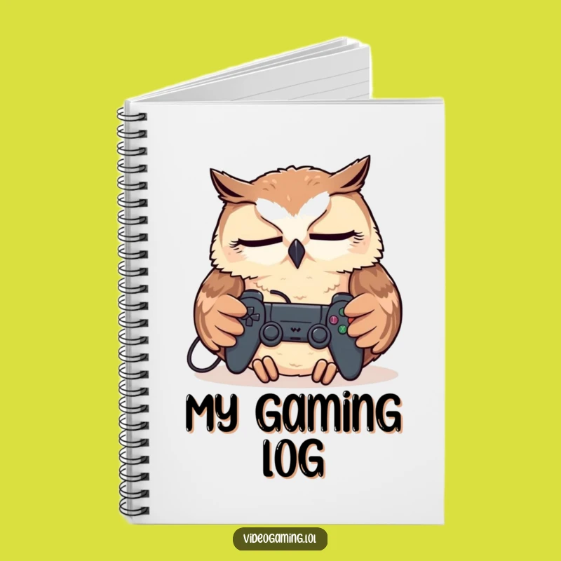 Funny Tired Owl Notebook - Journal Gamer Nap Ideas Gift
