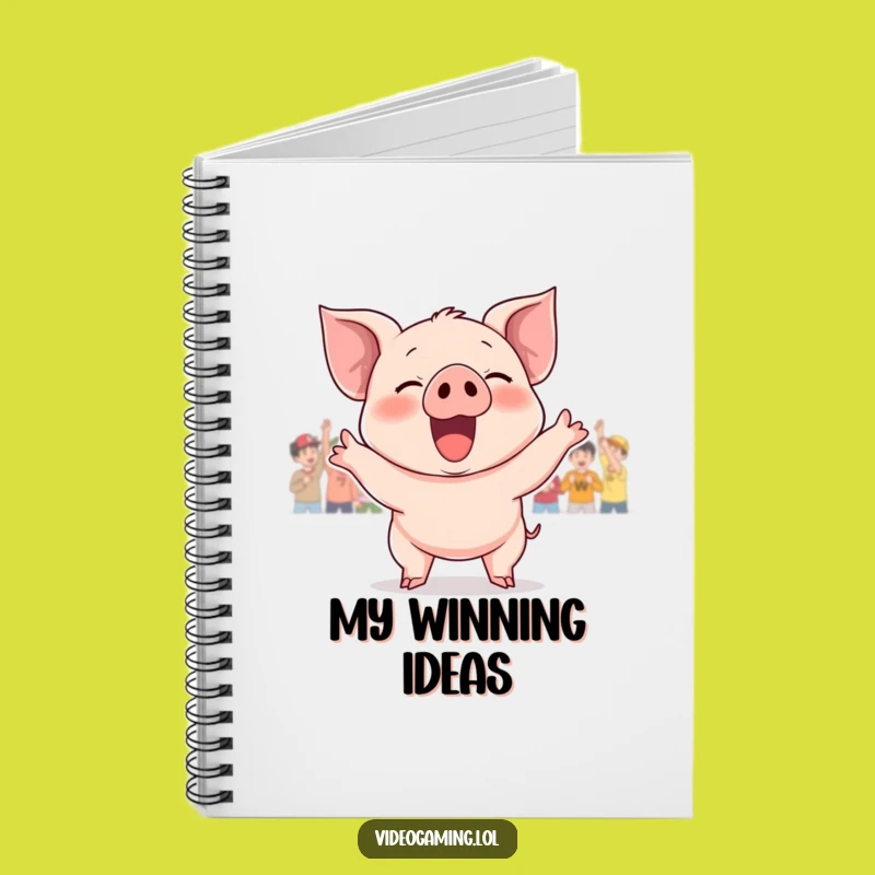 Funny Giggling Piglet Victory Notebook: Capture Your Winning Ideas