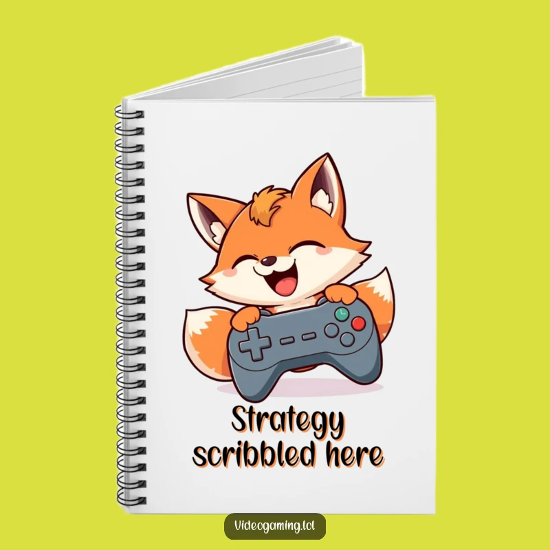 Funny Gamer Fox Notebook: Mash Out Ideas with Intense Gaming Humor