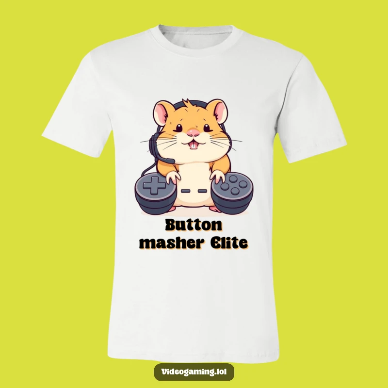 Funny Hamster Gamer T-Shirt: Mash Buttons with Hilarious Focus